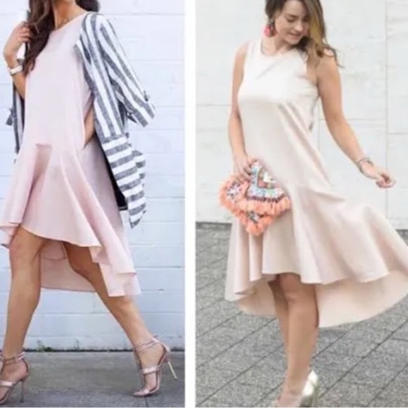 Anthropologie Maeve High Low Coquette blush pink Dress Women’s Size XS - Picture 1 of 4